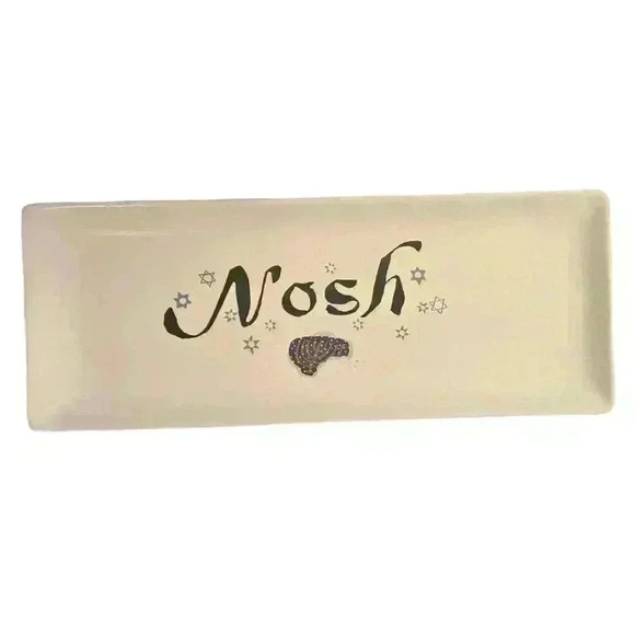 Threshold Hanukkah " Nosh " Serving Tray 12 In. - Picture 1 of 3